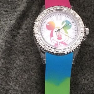 Ladies Rainbow Mickie Mouse watch